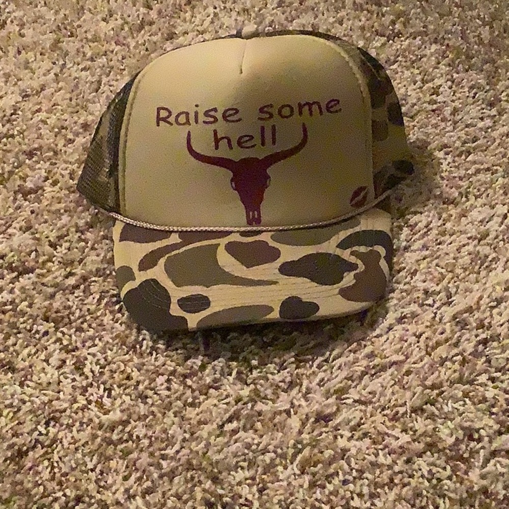 NWT Raise some hell camo mesh hat
